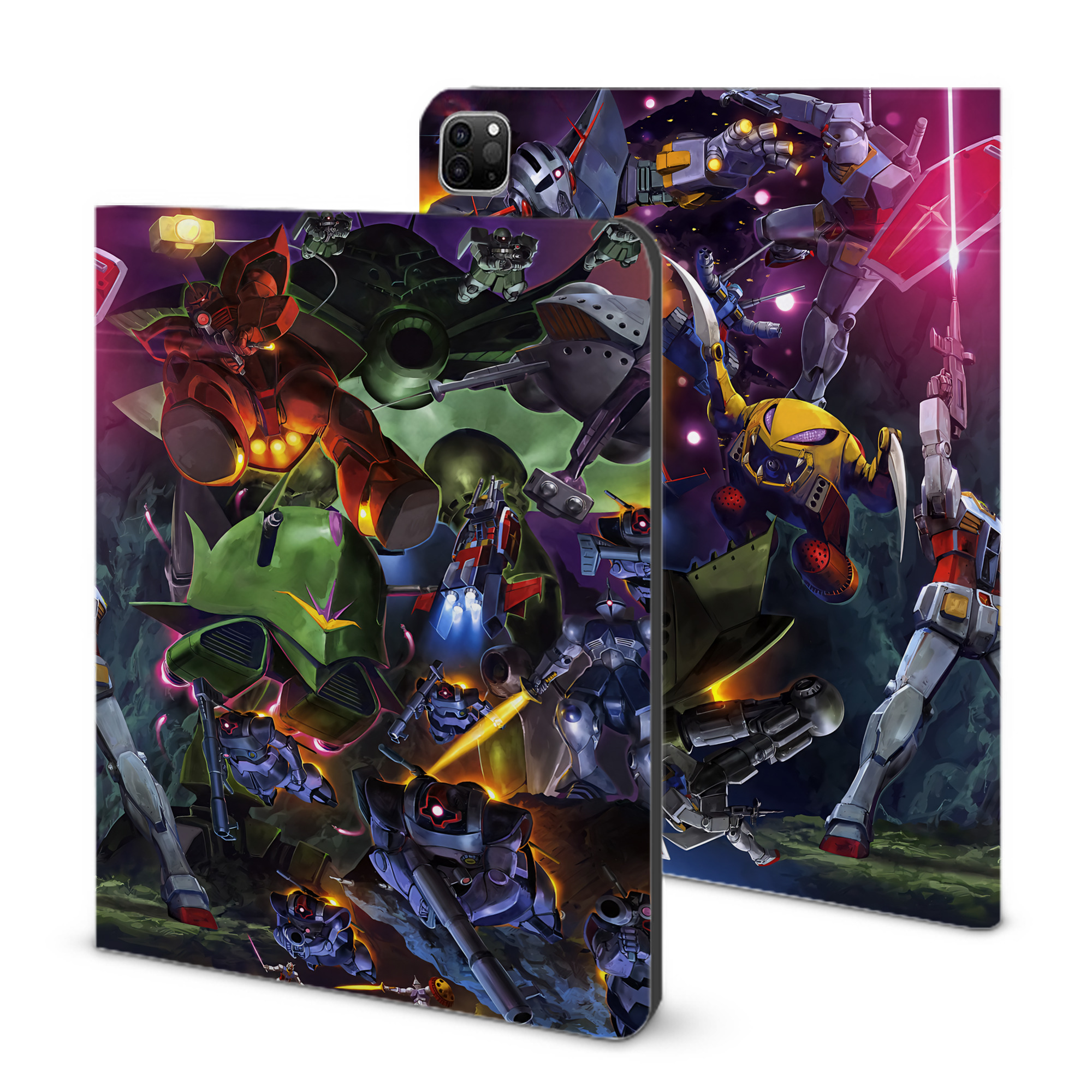 （画像用） 機動戦士ガンダム Mobile Suit Gundam IPad ケース ブック型 PUレザー TPU 耐衝撃 軽量 薄型 ペン収納なし 全面保護 IPad 各モデル対応
